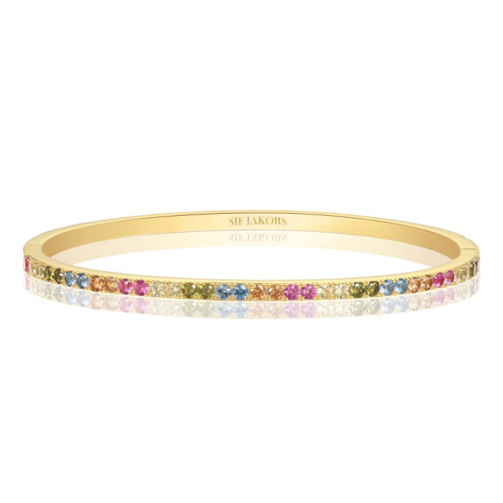 Ellisse - 18k Goldpläterad, med multifärgade zirkoner Bracelets in the group Bracelets / Gold Bracelets at SCANDINAVIAN JEWELRY DESIGN (SJ-BG2344-XCZ-YG)
