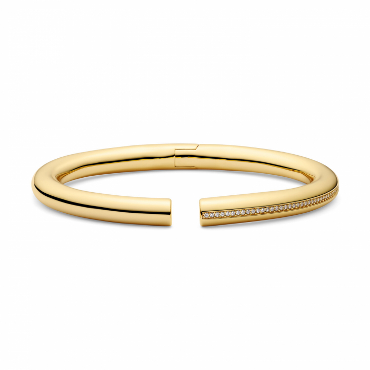 PALERMO BANGLE Gold in the group Bracelets / Bangles at SCANDINAVIAN JEWELRY DESIGN (SJ-BG2588-CZ-YG)