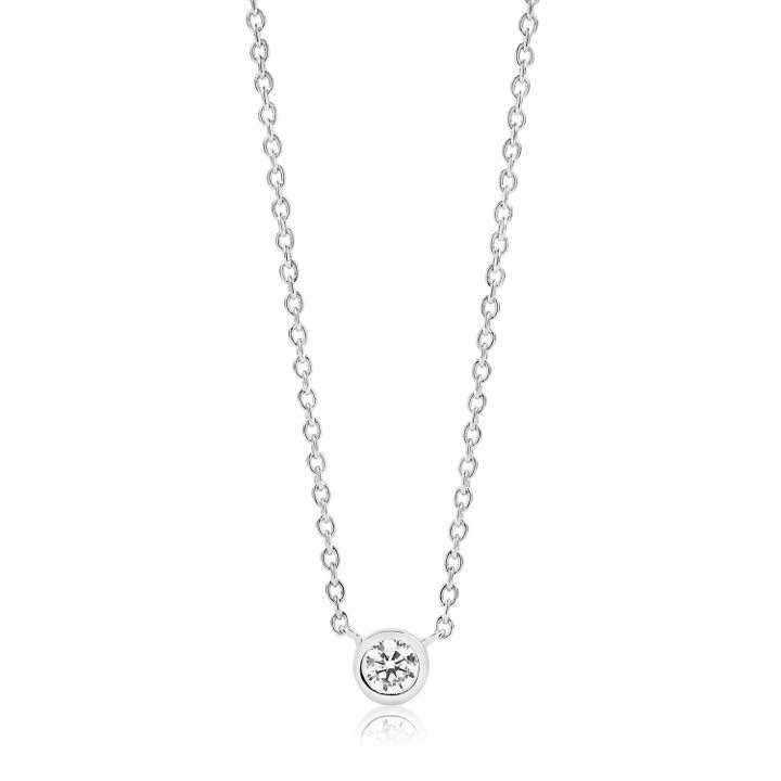 SARDINIEN UNO Necklaces White Zirkoner (silver) in the group Necklaces / Silver Necklaces at SCANDINAVIAN JEWELRY DESIGN (SJ-C1016-CZ)