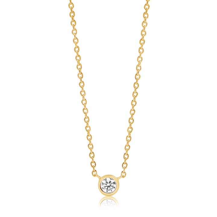 SARDINIEN UNO Necklaces White Zirkoner (Gold) in the group Necklaces / Gold Necklaces at SCANDINAVIAN JEWELRY DESIGN (SJ-C1016-CZYG)