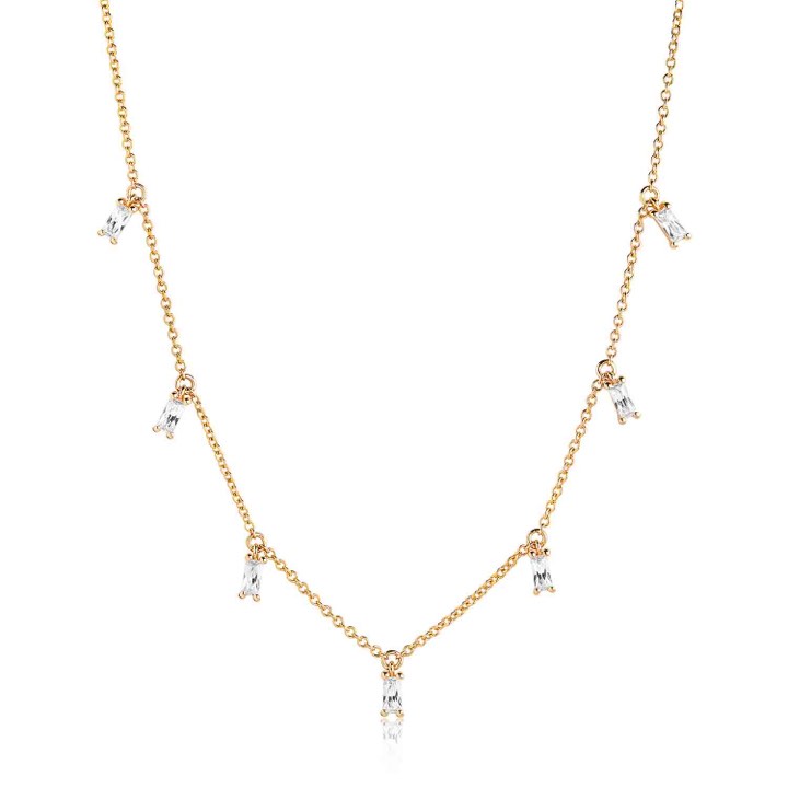 PRINCESS BAGUETTE Necklaces (Gold) in the group Necklaces / Gold Necklaces at SCANDINAVIAN JEWELRY DESIGN (SJ-C1074-CZ-YG)
