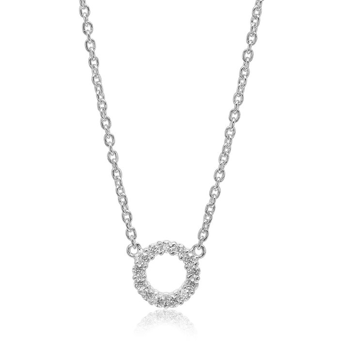 BIELLA PICCOLO Necklaces White Zirkoner (silver) 45 cm in the group Necklaces / Silver Necklaces at SCANDINAVIAN JEWELRY DESIGN (SJ-C3371-CZ)