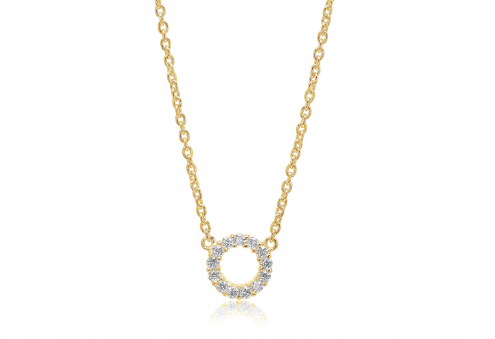 BIELLA PICCOLO Necklaces White Zirkoner (Gold) 45 cm in the group Necklaces / Gold Necklaces at SCANDINAVIAN JEWELRY DESIGN (SJ-C3371-CZYG)