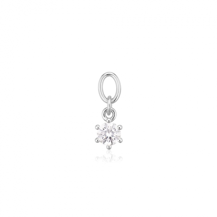Charm Circolo Uno - med vita zirkoner Hoop  in the group Earrings / Silver Earrings at SCANDINAVIAN JEWELRY DESIGN (SJ-CH2371-CZ)