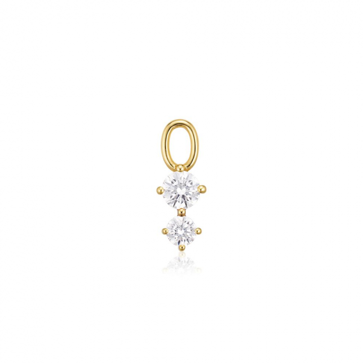 Charm Circolo Due - 18k Goldpläterad, med vita zirkoner Hoop  in the group Earrings / Gold Earrings at SCANDINAVIAN JEWELRY DESIGN (SJ-CH2372-CZ-YG)