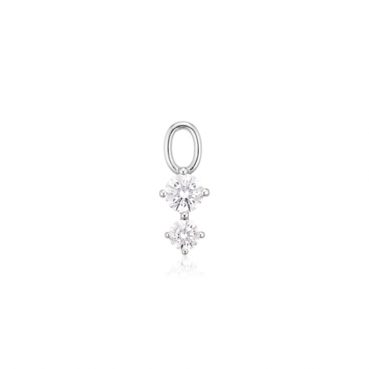Charm Circolo Due - med vita zirkoner Hoop  in the group Earrings / Silver Earrings at SCANDINAVIAN JEWELRY DESIGN (SJ-CH2372-CZ)