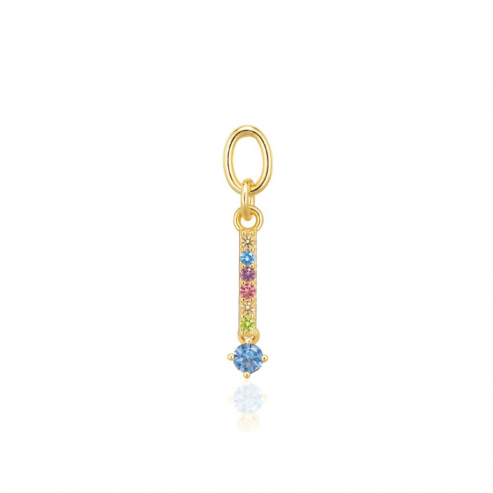 Charm Circolo Lungo - 18k Goldpläterad, med multifärgade zirkoner Hoop  in the group Earrings / Gold Earrings at SCANDINAVIAN JEWELRY DESIGN (SJ-CH2373-XCZ-YG)