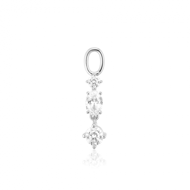 Charm Pendolo Tre - med vita zirkoner Hoop  in the group Earrings / Silver Earrings at SCANDINAVIAN JEWELRY DESIGN (SJ-CH2374-CZ)