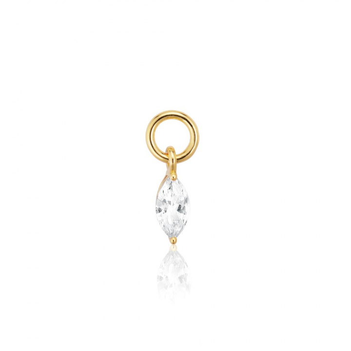 Charm Occhio  - 18k Goldpläterad, med vita zirkoner Hoop  in the group Earrings / Gold Earrings at SCANDINAVIAN JEWELRY DESIGN (SJ-CH2376-CZ-YG)