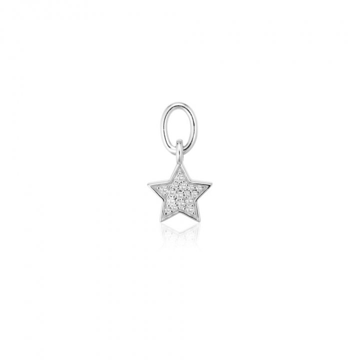 Charm Stella - med vita zirkoner Hoop  in the group Earrings / Silver Earrings at SCANDINAVIAN JEWELRY DESIGN (SJ-CH2381-CZ)