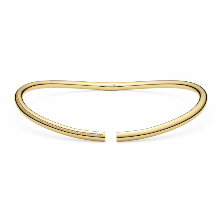 PALERMO NECKRING Gold in the group Necklaces / Gold Necklaces at SCANDINAVIAN JEWELRY DESIGN (SJ-CH2588-CZ-YG)