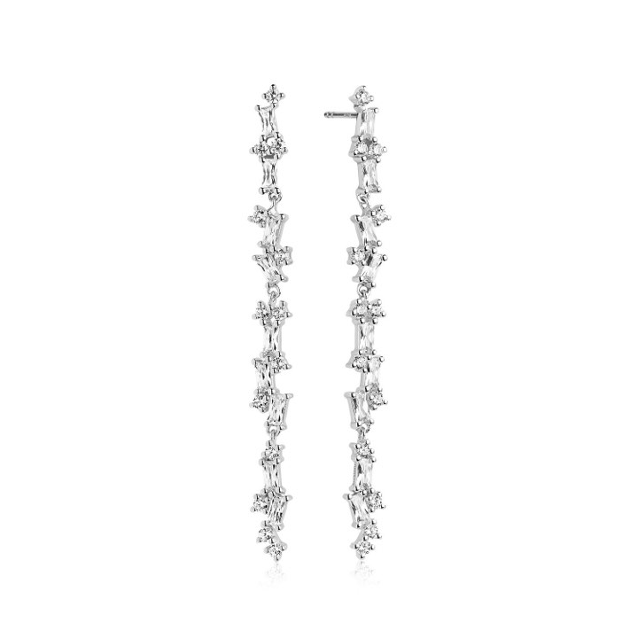 ANTELLA LUNGO Earring White Zirkoner (silver) in the group Earrings / Silver Earrings at SCANDINAVIAN JEWELRY DESIGN (SJ-E0322-CZ)