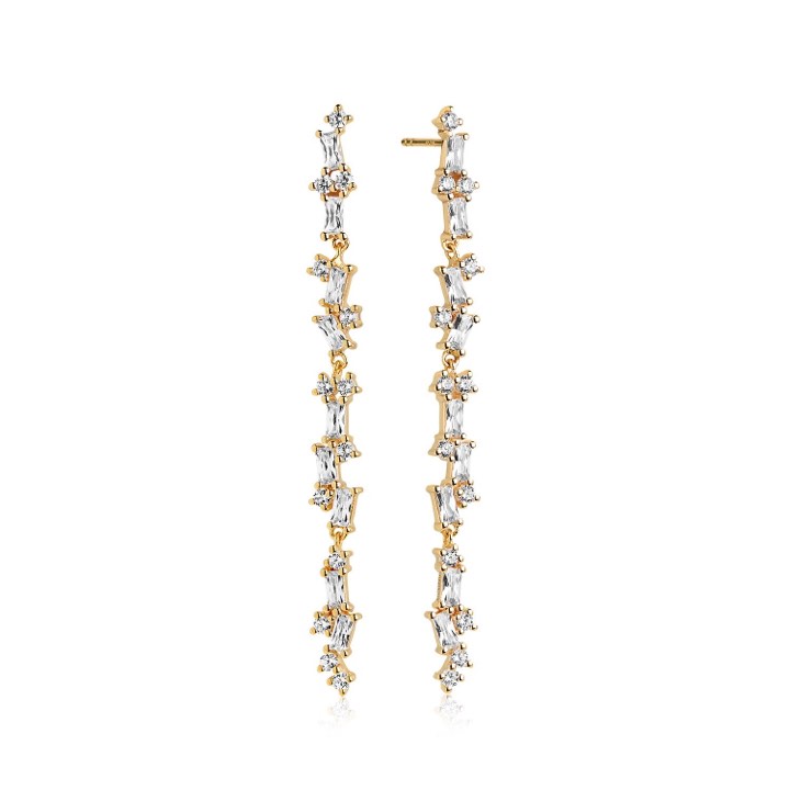 ANTELLA LUNGO Earring White Zirkoner (Gold) in the group Earrings / Gold Earrings at SCANDINAVIAN JEWELRY DESIGN (SJ-E0322-CZYG)