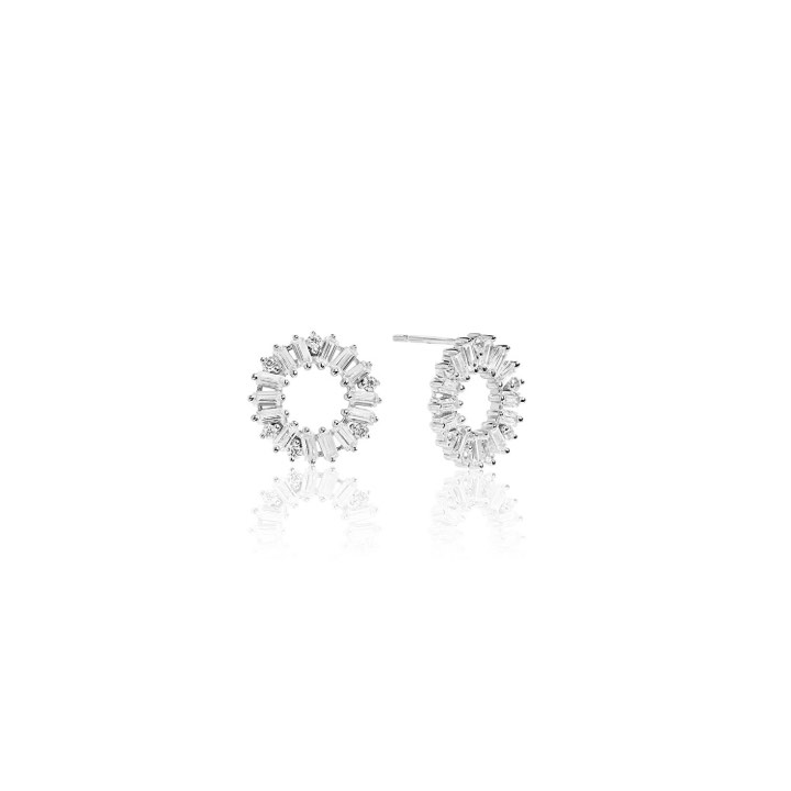 ANTELLA CIRCOLO Earring White Zirkoner (silver) in the group Earrings / Silver Earrings at SCANDINAVIAN JEWELRY DESIGN (SJ-E0324-CZ)