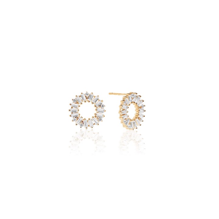 ANTELLA CIRCOLO Earring White Zirkoner (Gold) in the group Earrings / Gold Earrings at SCANDINAVIAN JEWELRY DESIGN (SJ-E0324-CZYG)