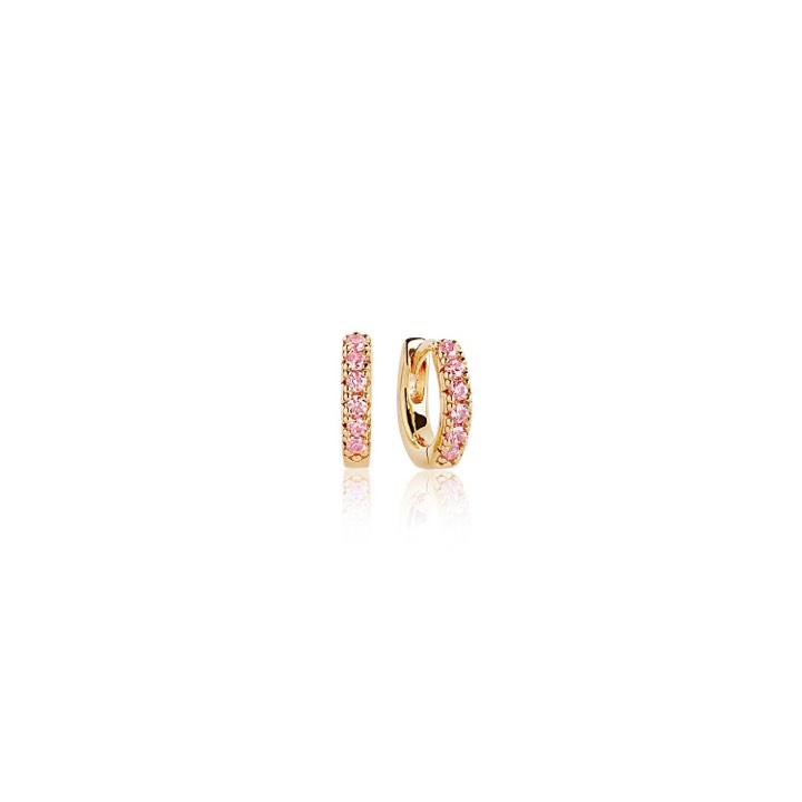 ELLERA PICCOLO Earring pink Zirkoner (Gold) in the group Earrings / Gold Earrings at SCANDINAVIAN JEWELRY DESIGN (SJ-E1066-PKYG)