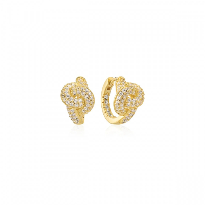 IMPERIA CREOLO EARRINGS Gold in the group Earrings / Gold Earrings at SCANDINAVIAN JEWELRY DESIGN (SJ-E10752-CZ-YG)
