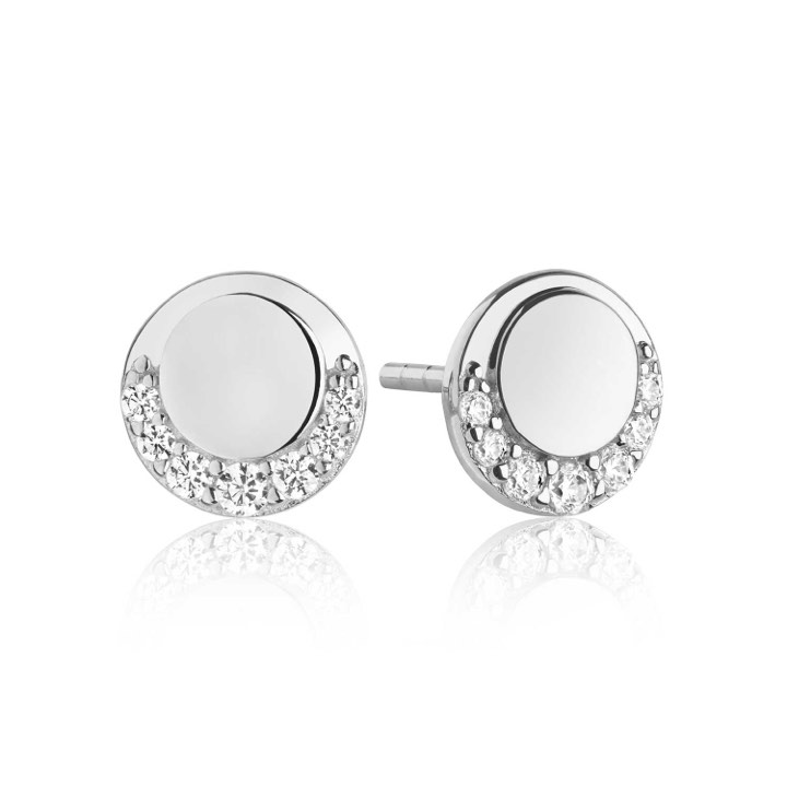 PORTOFINO PICCOLO Earring White Zirkoner (silver) in the group Earrings / Silver Earrings at SCANDINAVIAN JEWELRY DESIGN (SJ-E12010-CZ-SS)