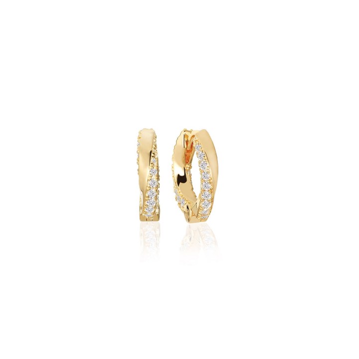 FERRARA PICCOLO Earring White Zirkoner (Gold) in the group Earrings / Gold Earrings at SCANDINAVIAN JEWELRY DESIGN (SJ-E12108-CZ-SG)