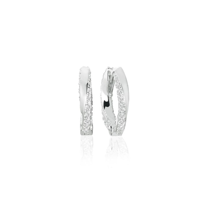 FERRARA MEDIO Earring White Zirkoner (silver) in the group Earrings / Silver Earrings at SCANDINAVIAN JEWELRY DESIGN (SJ-E12109-CZ-SS)