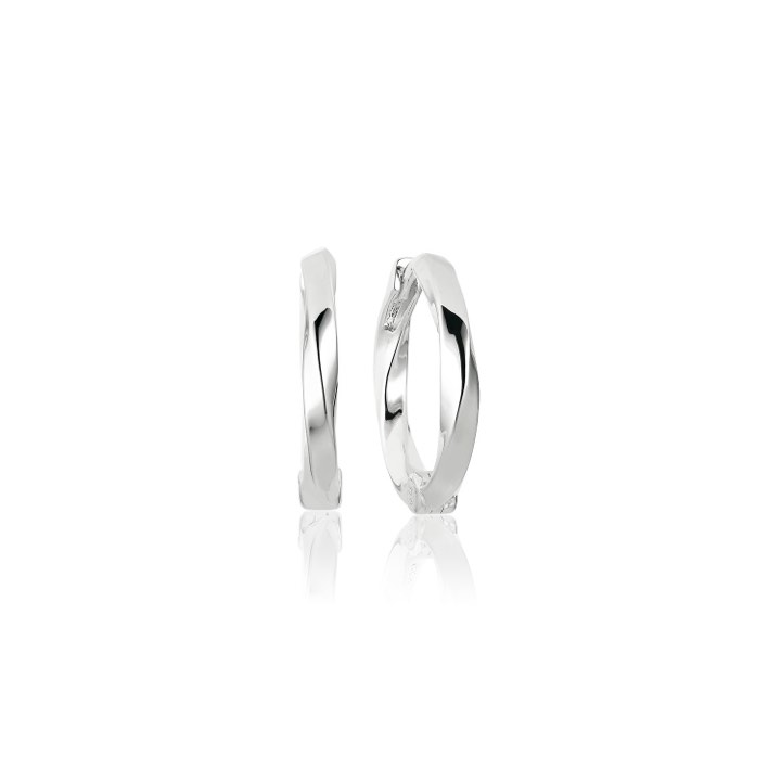 FERRARA MEDIO PIANURA Earring White Zirkoner (silver) in the group Earrings / Silver Earrings at SCANDINAVIAN JEWELRY DESIGN (SJ-E12109-SS)