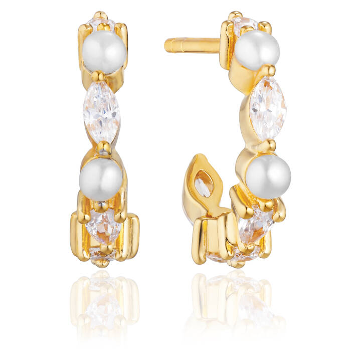 ADRIA CREOLO PICCOLO EARRINGS Gold in the group Earrings / Pearl Earrings at SCANDINAVIAN JEWELRY DESIGN (SJ-E12234-PCZ-YG)