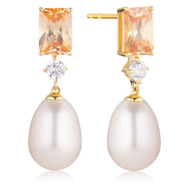 GALATINA Earring in the group Earrings / Pearl Earrings at SCANDINAVIAN JEWELRY DESIGN (SJ-E12380-PCH-YG)