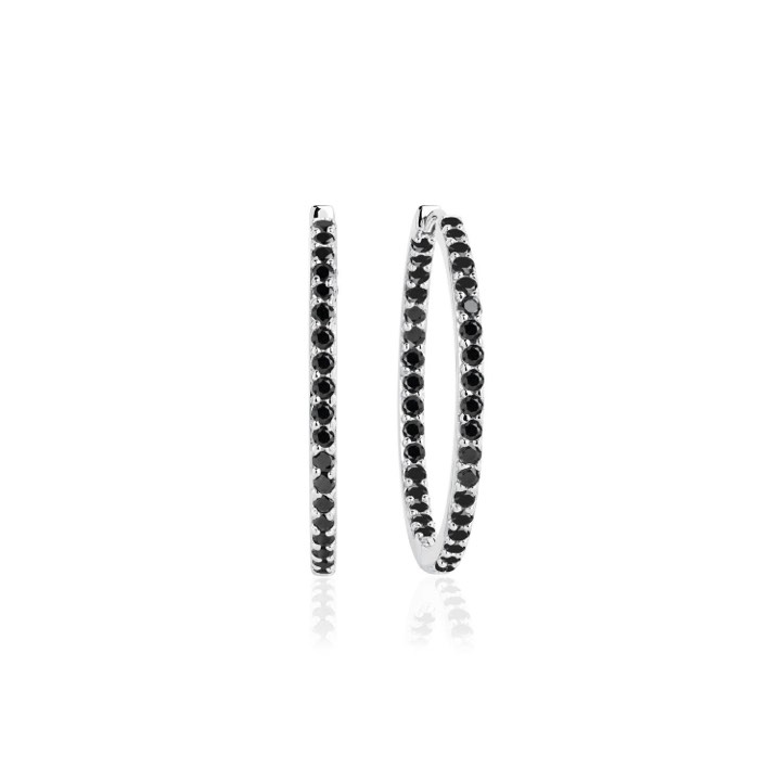 BOVALINO Earring Black Zirkoner (silver) in the group Earrings / Silver Earrings at SCANDINAVIAN JEWELRY DESIGN (SJ-E1790-BK)