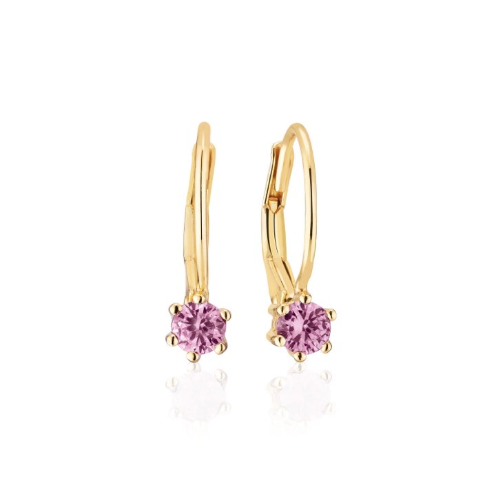 RIMINI Earring pink zirkonia (Gold) in the group Earrings / Gold Earrings at SCANDINAVIAN JEWELRY DESIGN (SJ-E22110-PK-SG)