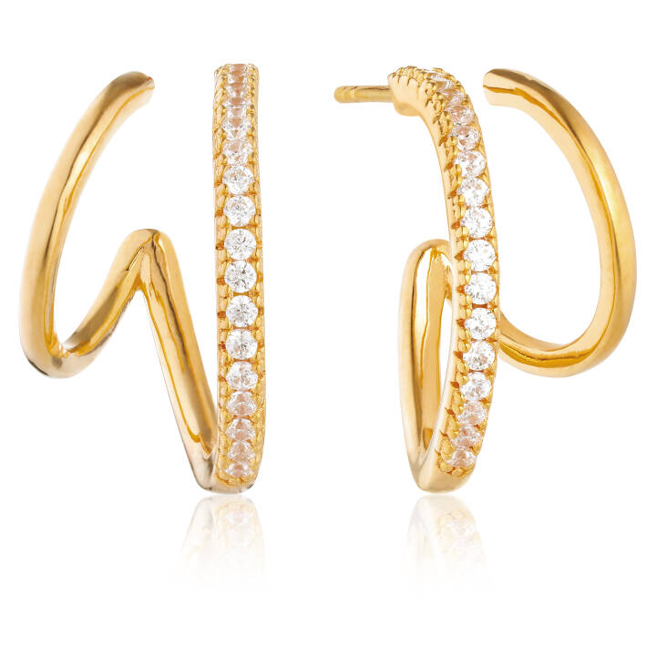 ELLERA DUE GRANDE EARRINGS Gold in the group Earrings / Gold Earrings at SCANDINAVIAN JEWELRY DESIGN (SJ-E22213-CZ-YG)