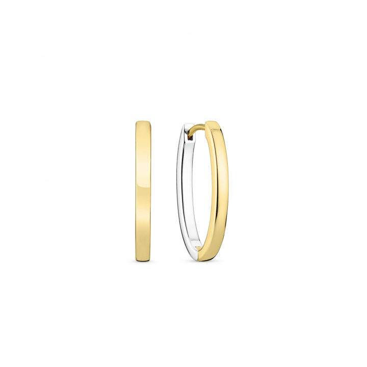 ELLISSE PIANURA PICCOLO EARRINGS Silver/Gold in the group Earrings / Gold Earrings at SCANDINAVIAN JEWELRY DESIGN (SJ-E2312-2YG)