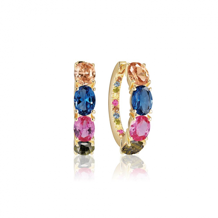 ELLISSE CREOLO EARRINGS Gold in the group Earrings / Gold Earrings at SCANDINAVIAN JEWELRY DESIGN (SJ-E2315-XCZ-YG)