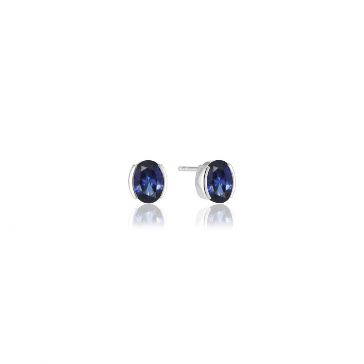 Ellisse Carezza - med blåa zirkoner Earring in the group Earrings / Silver Earrings at SCANDINAVIAN JEWELRY DESIGN (SJ-E2350-BLCZ)