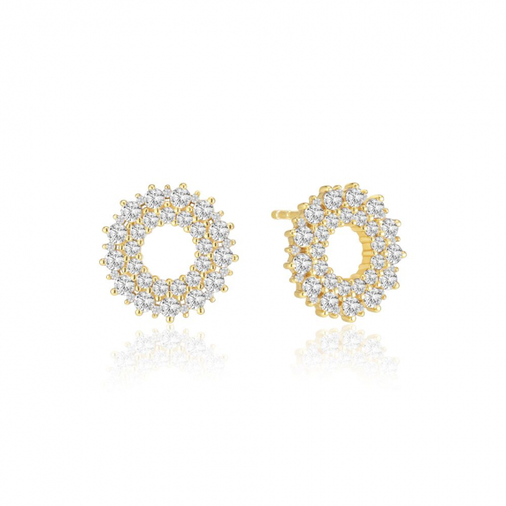 LIVIGNO EARRINGS Gold in the group Earrings / Gold Earrings at SCANDINAVIAN JEWELRY DESIGN (SJ-E2361-CZ-YG)