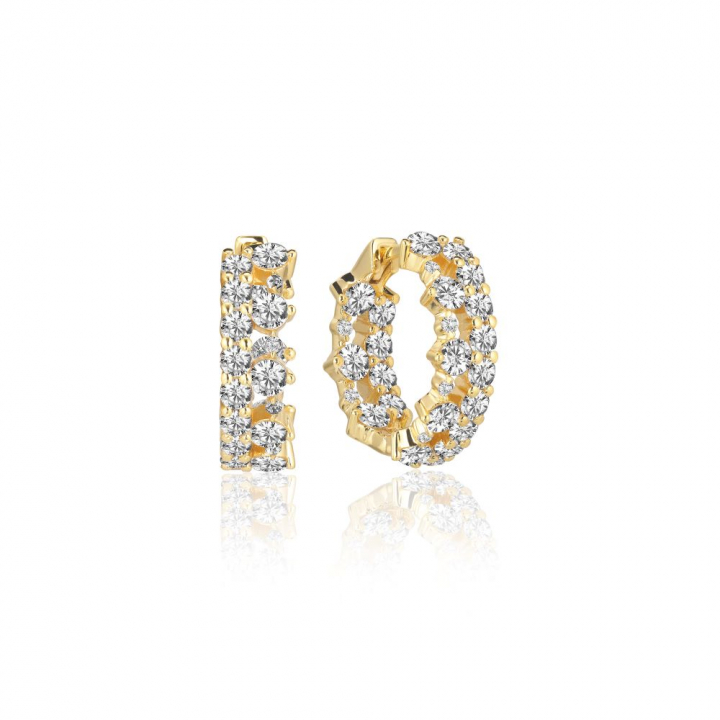 LIVIGNO CREOLO PICCOLO EARRINGS Gold in the group Earrings / Gold Earrings at SCANDINAVIAN JEWELRY DESIGN (SJ-E2363-CZ-YG)