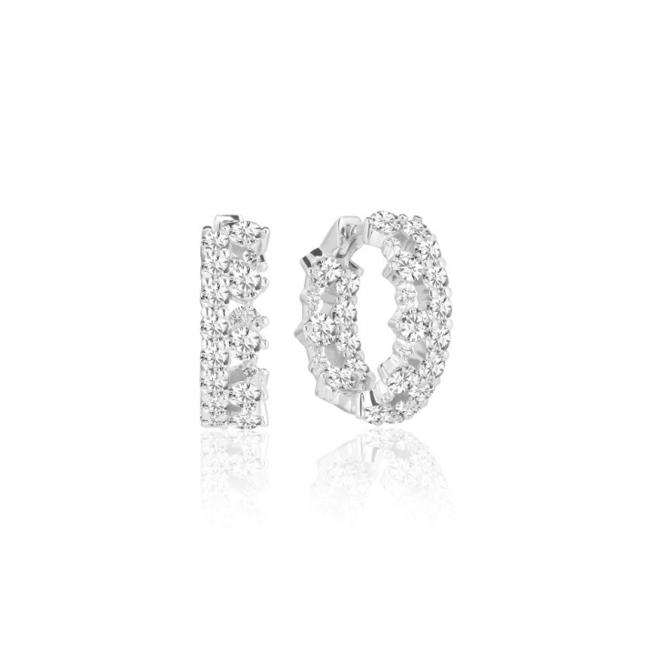 LIVIGNO CREOLO PICCOLO EARRINGS Silver in the group Earrings / Silver Earrings at SCANDINAVIAN JEWELRY DESIGN (SJ-E2363-CZ)