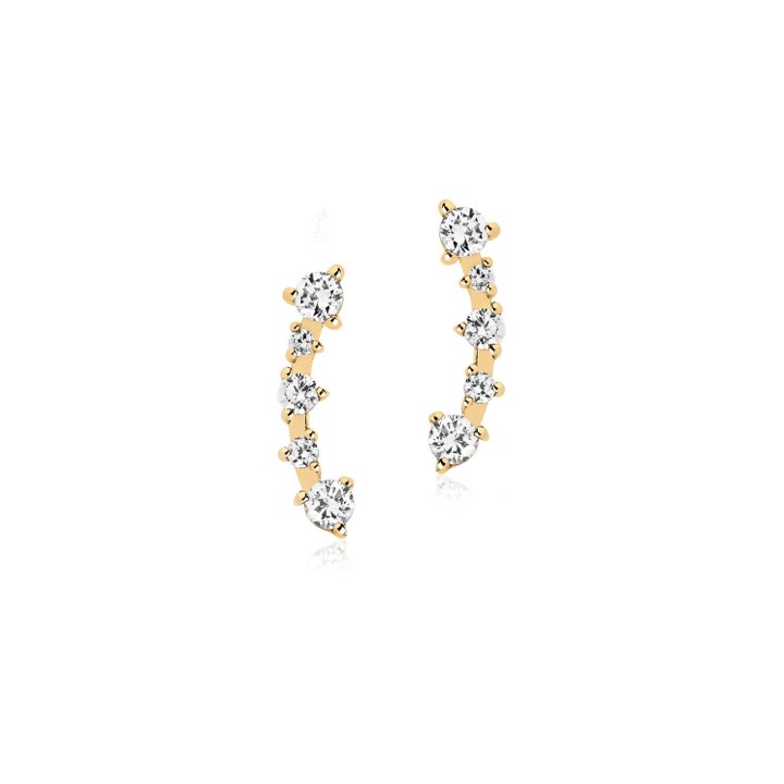 PRINCESS Earring (Gold) in the group Earrings / Gold Earrings at SCANDINAVIAN JEWELRY DESIGN (SJ-E2420-CZ-YG)