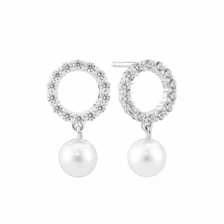 BIELLA PERLA UNO Earring Silver in the group Earrings / Pearl Earrings at SCANDINAVIAN JEWELRY DESIGN (SJ-E2430-PCZ)