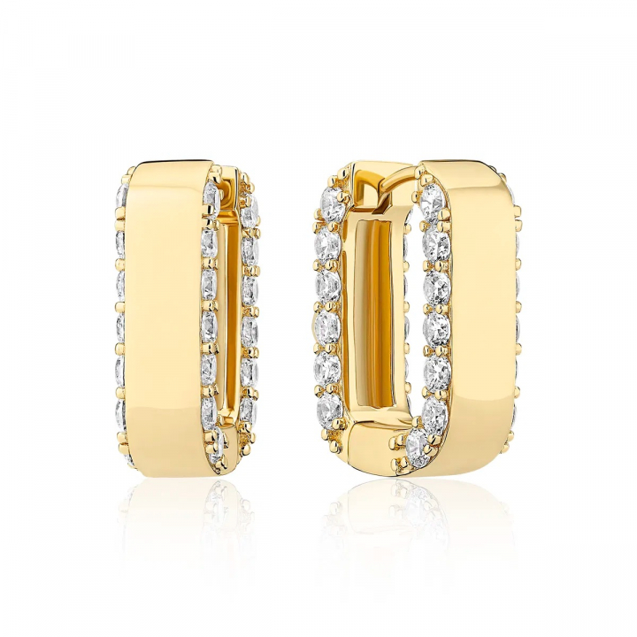 MARATEA PICCOLO Earrings Gold in the group Earrings / Gold Earrings at SCANDINAVIAN JEWELRY DESIGN (SJ-E2450-CZ-YG)