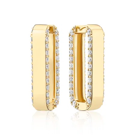 MARATEA GRANDE Earrings Gold in the group Earrings / Gold Earrings at SCANDINAVIAN JEWELRY DESIGN (SJ-E2452-CZ-YG)