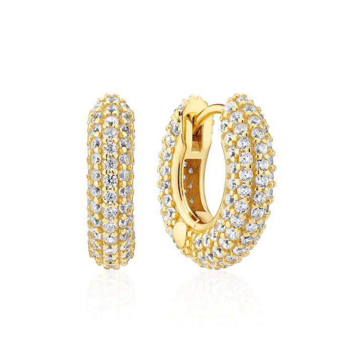 CARRARA PICCOLO Gold in the group Earrings / Gold Earrings at SCANDINAVIAN JEWELRY DESIGN (SJ-E2473-CZ-YG)