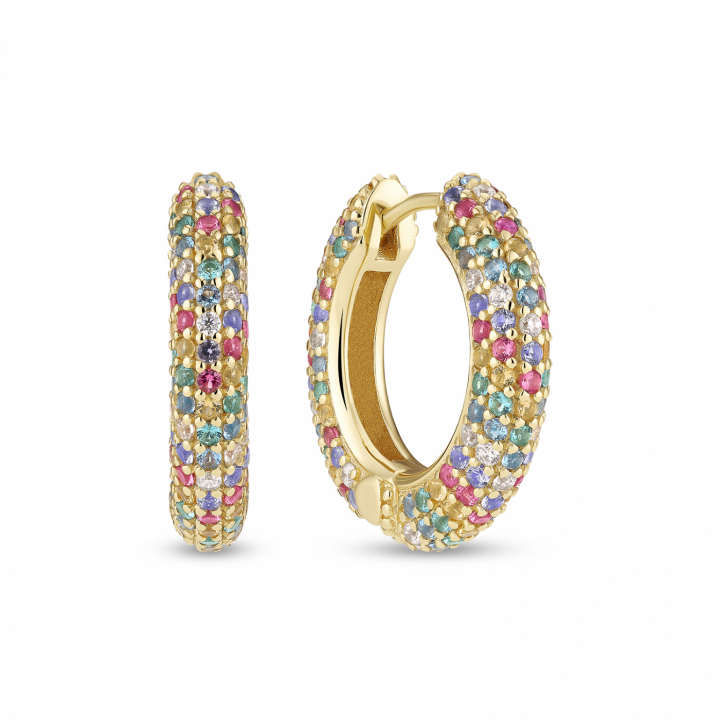 CARRARA MEDIO EARRINGS GOLD in the group Earrings / Gold Earrings at SCANDINAVIAN JEWELRY DESIGN (SJ-E2474-XCZ-YG)