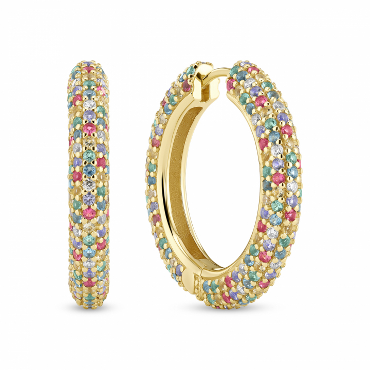 CARRARA GRANDE EARRINGS GOLD in the group Earrings / Gold Earrings at SCANDINAVIAN JEWELRY DESIGN (SJ-E2475-XCZ-YG)