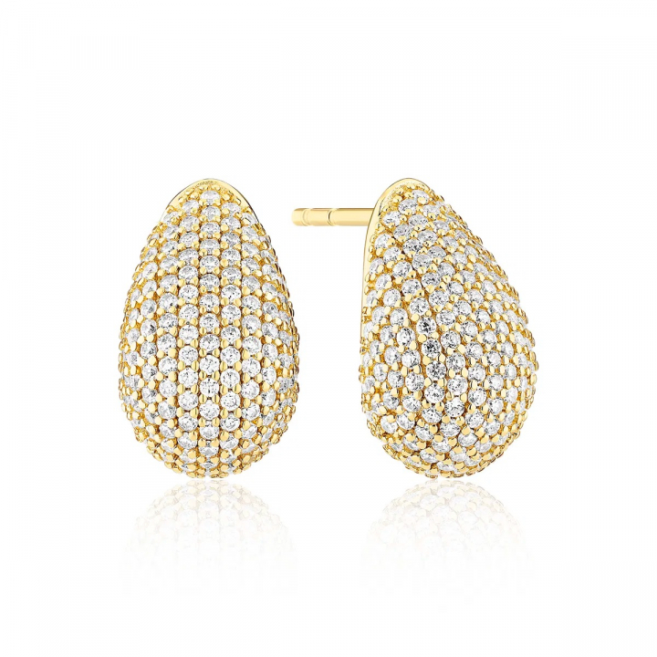 GOCCIA ALTRO Earrings Gold in the group Earrings / Gold Earrings at SCANDINAVIAN JEWELRY DESIGN (SJ-E2480-CZ-YG)