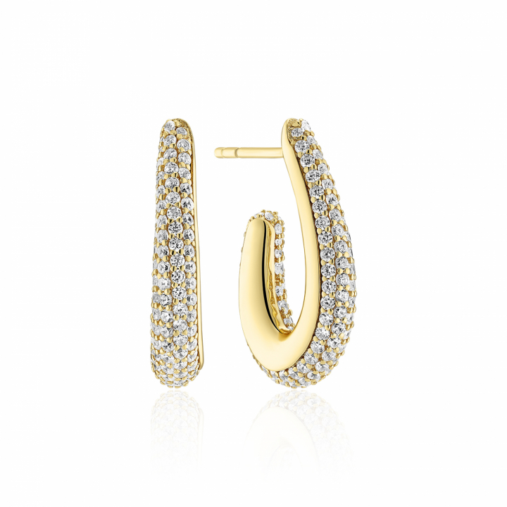 GOCCIA PICCOLO EARRINGS Gold in the group Earrings / Gold Earrings at SCANDINAVIAN JEWELRY DESIGN (SJ-E2486-CZ-YG)