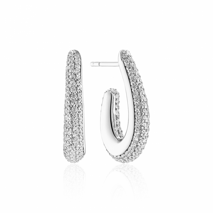 GOCCIA PICCOLO EARRINGS Silver in the group Earrings / Silver Earrings at SCANDINAVIAN JEWELRY DESIGN (SJ-E2486-CZ)