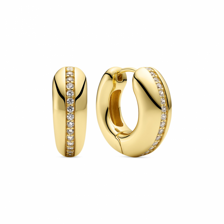 PALERMO PICCOLO EARRINGS Gold in the group Earrings / Gold Earrings at SCANDINAVIAN JEWELRY DESIGN (SJ-E2588-CZ-YG)