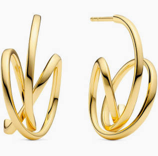 SPIRALE PIANURA PICCOLO EARRINGS Gold in the group Earrings / Gold Earrings at SCANDINAVIAN JEWELRY DESIGN (SJ-E2590-YG)