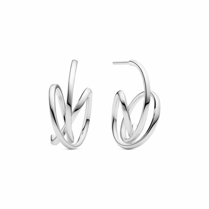 SPIRALE PIANURA PICCOLO EARRINGS Silver in the group Earrings / Silver Earrings at SCANDINAVIAN JEWELRY DESIGN (SJ-E2590)