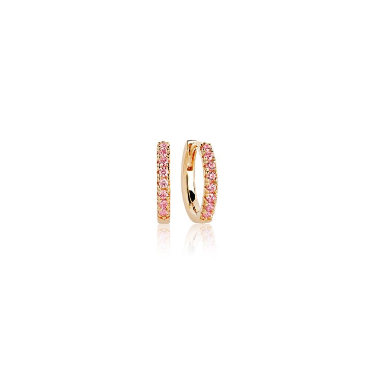 ELLERA MEDIO Earring pink Zirkoner (Gold) in the group Earrings / Gold Earrings at SCANDINAVIAN JEWELRY DESIGN (SJ-E2859-PKYG)